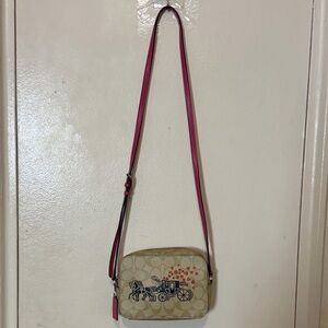 Coach Tan and Pink Crossbody Bag